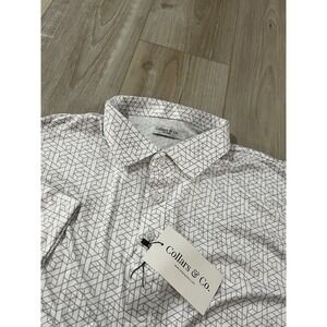 Collars And Co Short Sleeve Polo Shirt  Geometric Abstract Pattern Size 2XL